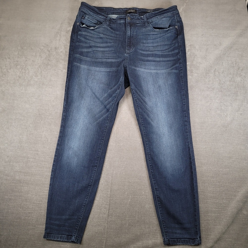 Judy Blue Skinny Fit Dark Wash Jeans Womens Size 18W High Rise Stretch Denim